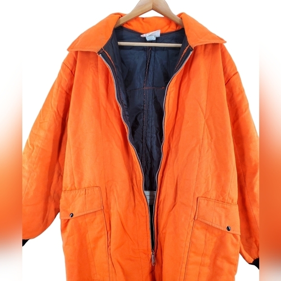 Vtg Coveralls Men XL Orange Hollofil 808 Hunting Workwear 1-Pc USA Made 80s 90s - Picture 5 of 16